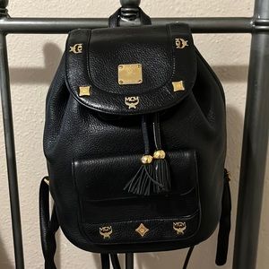 MCM leather small black backpack